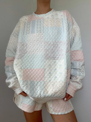 Blue Dreamer Quilted Crew XS-XXX-LARGE