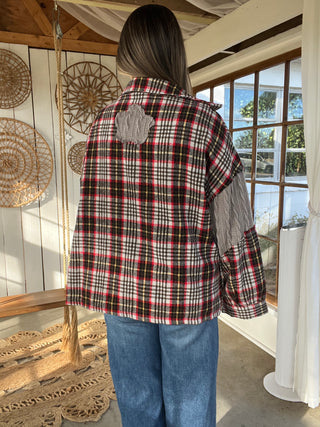 The Mix Media Plaid Shacket (can not restock)
