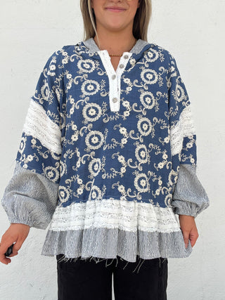 Bleu Belle Ruffle Top