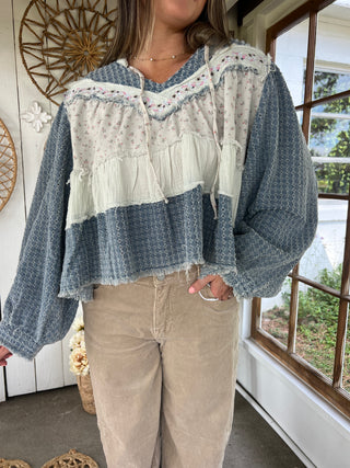 The Denim and Ruffles Top