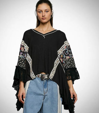The Black overized pol top YKT1755