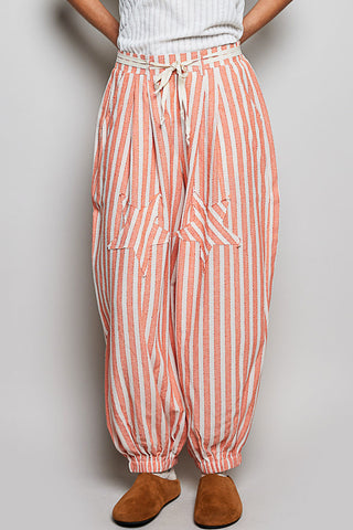 star orange stripe joggers