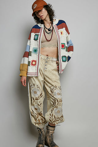 Beat The Chill Cardigan - CREAM MULTI