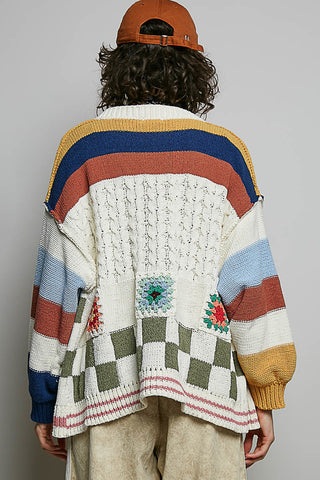 Beat The Chill Cardigan - CREAM MULTI