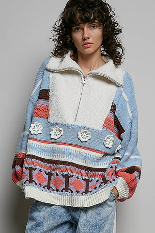 The Eva Pullover - SKY MULTI
