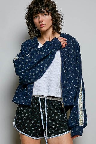UKT798 NAVY FLORAL