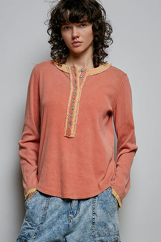 The Benson Ribbed Top - CARROT