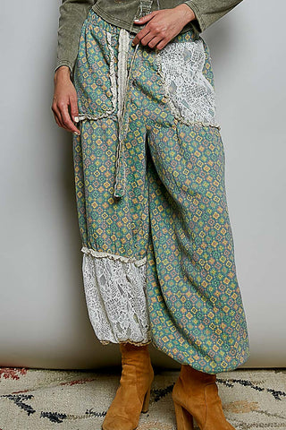 The Lavender Skies Joggers - GREEN/YELLOW