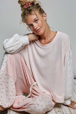 Pink waffle floral