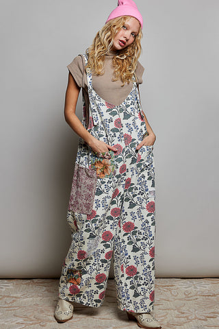The Garden Daydream Overalls - NATURAL/FLORAL