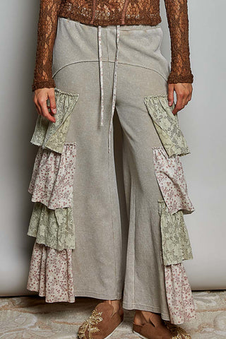 The Autumn Whimsy Ruffle Pants - SAND