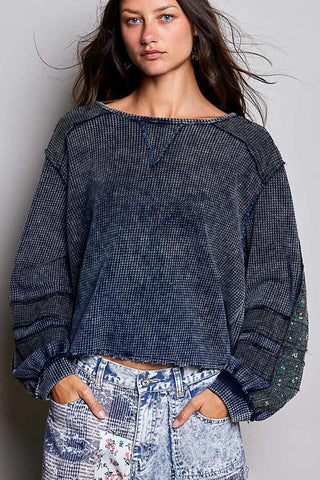 The Lilac Floral Garden Top - NAVY