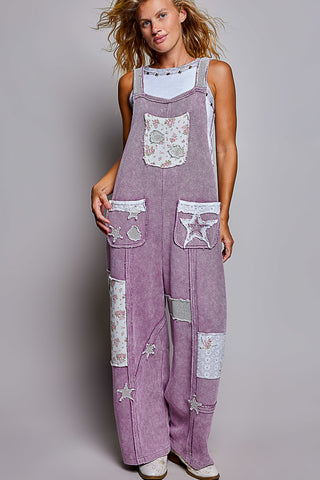 The Starry Meadow Waffle Overalls - PURPLE