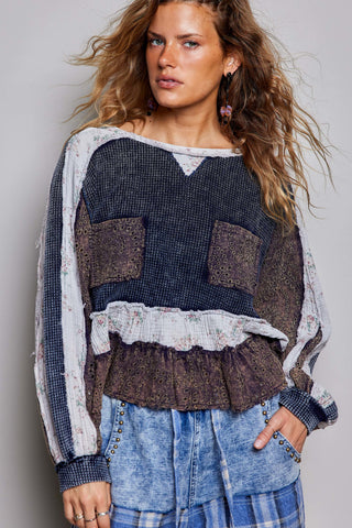 The Rebecca Waffle Babydoll Top