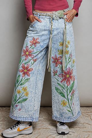 The Autumn Bloom Pants - DENIM