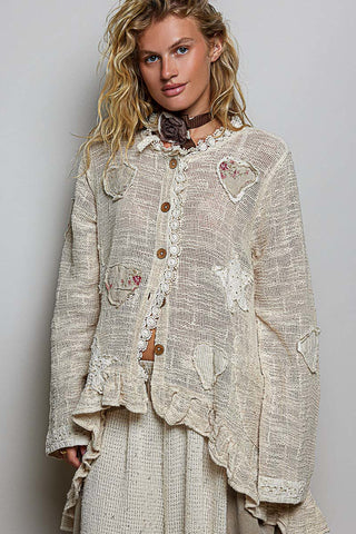 The Cider Knitted Eyelet Top - CREAM