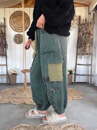 Fall Fields Embroidered Pants