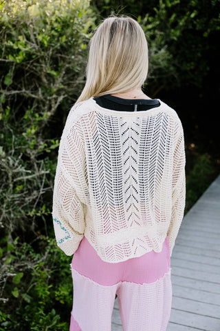 Coconut Kiss Crochet Sweater - YELLOW