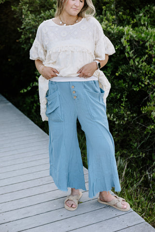 Cloud Nine Gauze Pants - DENIM