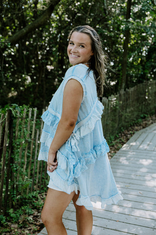 Ocean Blues Eyelet Top