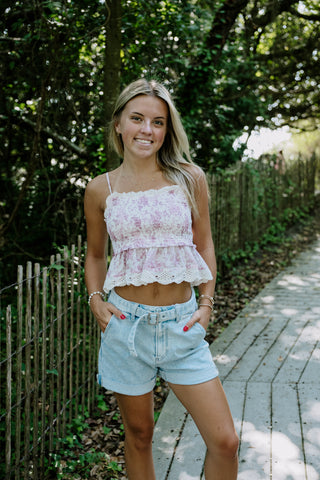 Hydrangea Floral Smocked Top