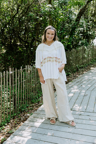 The Heidi Floral Top - WHITE