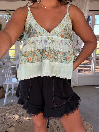 Coastal Garden Floral Tank -  MINT