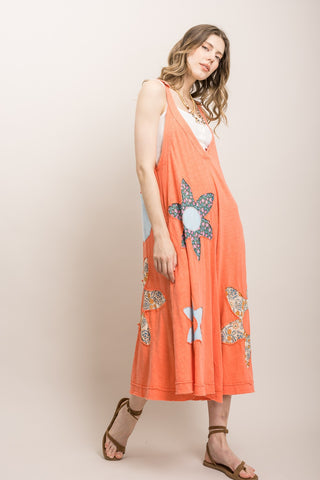 The Boardwalk Breeze Overalls - CORAL