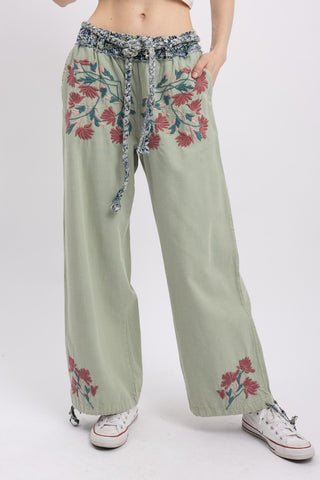 The Sage Braided Breeze Embroidered Pants
