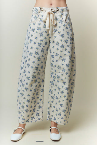 The Hydranga Floral Barrel Jeans