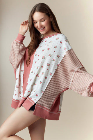 Pumpkin Floral Pullover