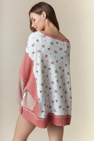 Pumpkin Floral Pullover