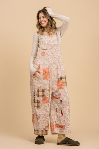 Pink Meadow Overalls