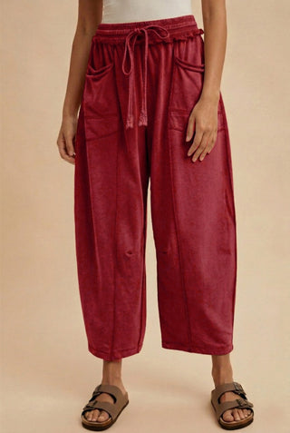 The Annie Barrel Pants - BURGENDY PREORDER 1 WEEK