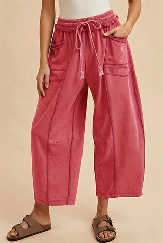 The Annie Barrel Pants - DEEP ROSE