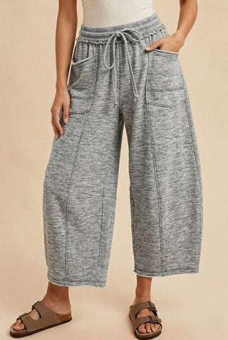 The Annie Barrel Pants - HEATHER GREY