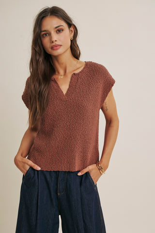 The Transitional Sweater Vest - MARSALA