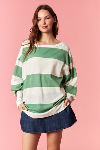 The Candy Stripe Tee - GREEN