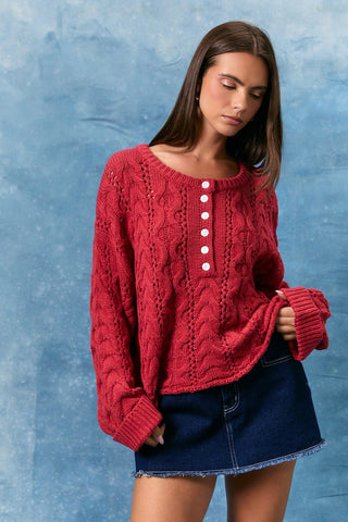 The Sunset Sweater - RED