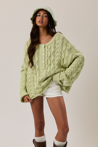 THE SUNSET SWEATER - GREEN PREORDER LATE OCT