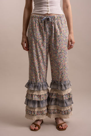 Cottage Bloom Pants - BLUE FLORAL