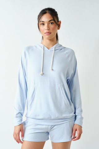 Brushed Hacci Lounge Hoodie - LIGHT BLUE