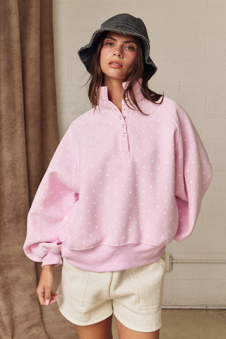 The Sadie Pullover - PINK DOT