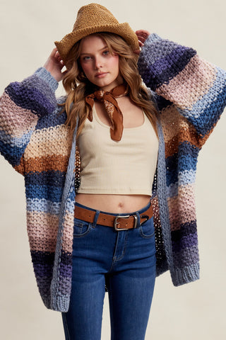 Harlow Knit Stripped Cardigan - NAVY PREORDER MID SEPTEMBER