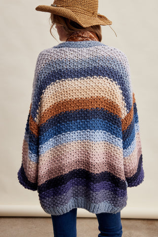 Harlow Knit Stripped Cardigan - NAVY PREORDER MID AUG