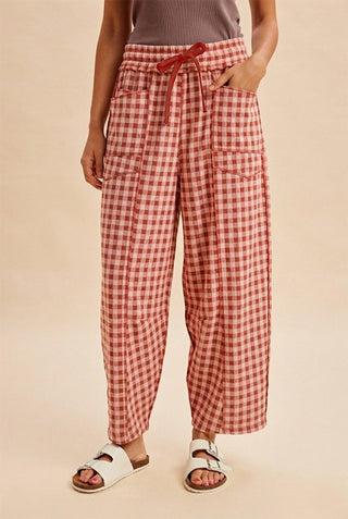 The Anna Barrel Pants - RUST PINK