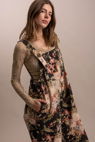 Midnight Floral Overalls