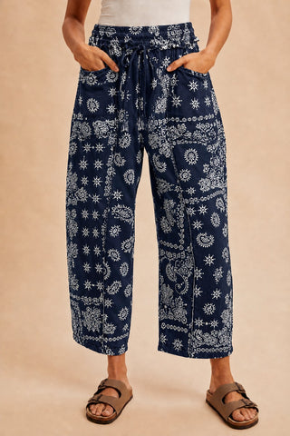The Alondra Printed Barrels - NAVY PAISLEY PREODER 2 WEEK