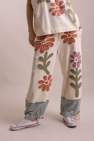 Flower Patchwork French Terry Lounge Pants