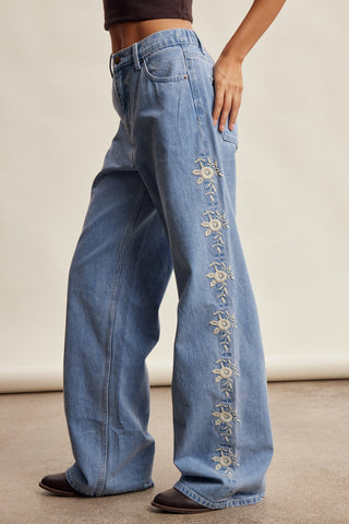 The Autumn Walk Embroidered Jeans